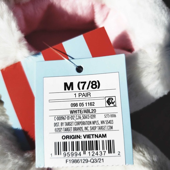 Girls Medium (7/8) Unicorn Slippers - Cat & Jack, White + Free Shipping - Picture 2 of 2